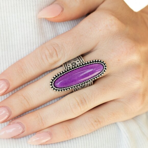 Ultra Luminary - Purple Stretchy Band Ring - Picture 2 of 2